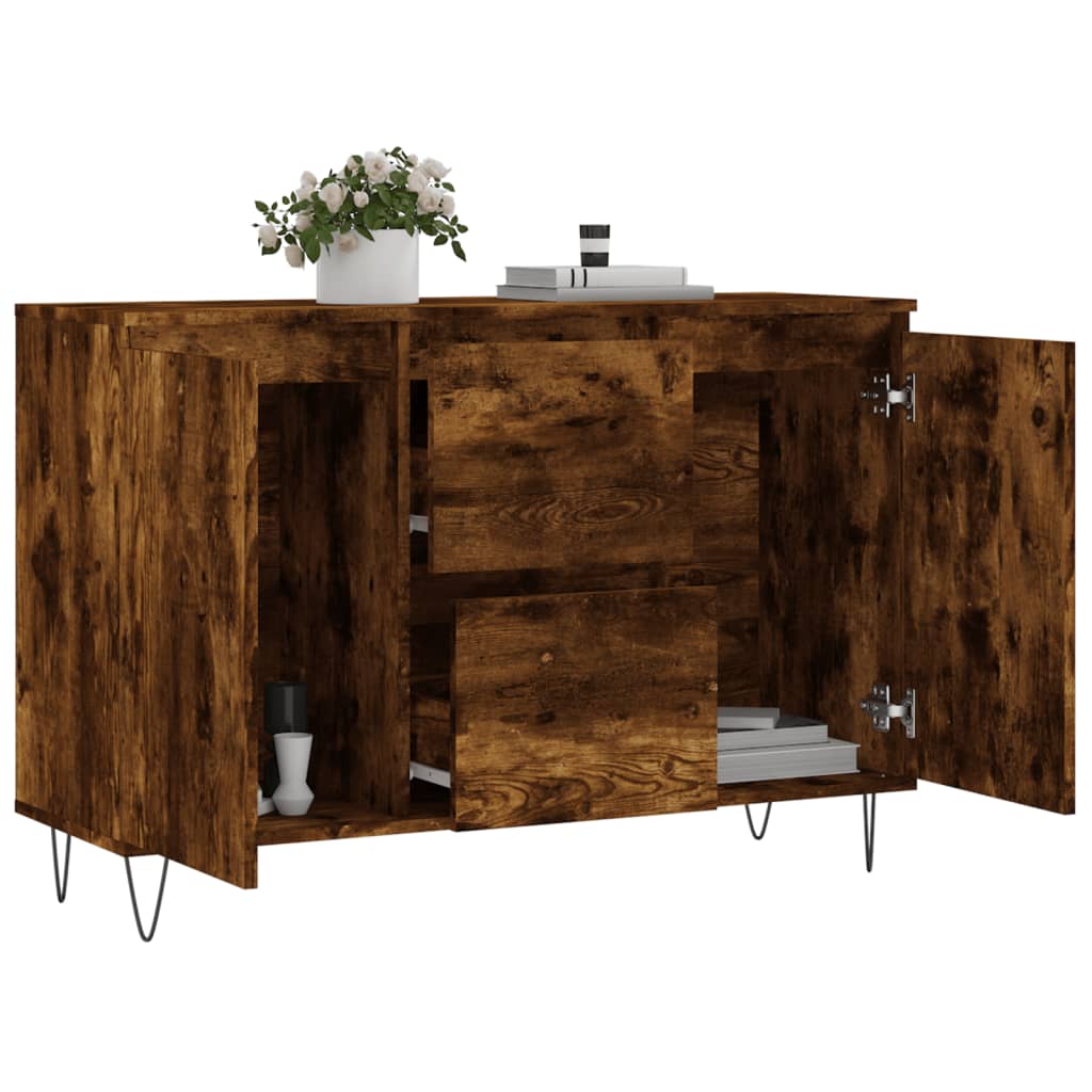 Dressoir 04X35X70 Cm Bewerkt Hout Kleurig Gerookt eiken