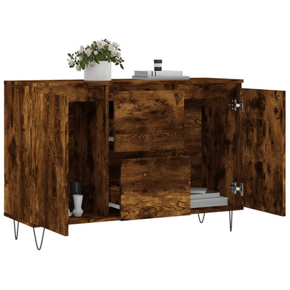 Dressoir 04X35X70 Cm Bewerkt Hout Kleurig Gerookt eiken