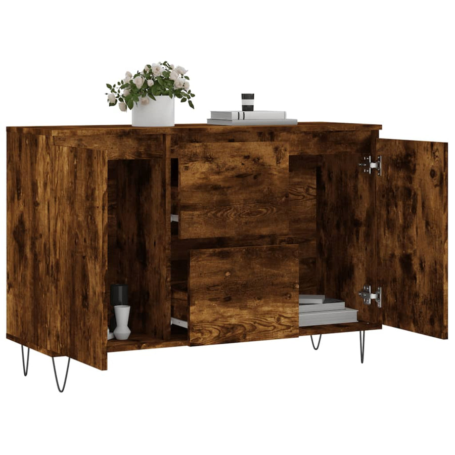 Dressoir 04X35X70 Cm Bewerkt Hout Kleurig Gerookt eiken