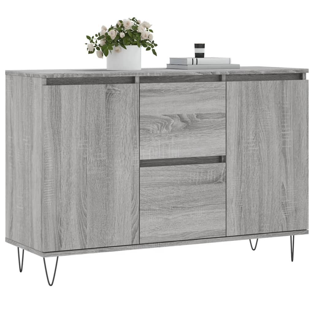 Dressoir 04X35X70 Cm Bewerkt Hout Eikenkleurig Grijs sonoma