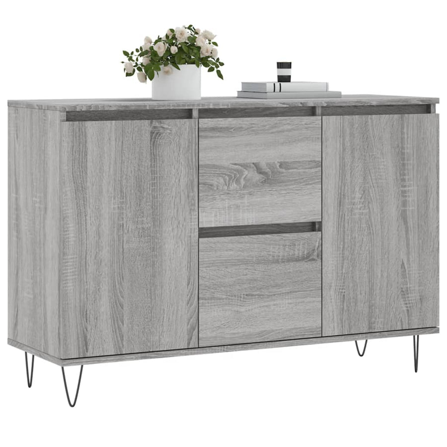 Dressoir 04X35X70 Cm Bewerkt Hout Eikenkleurig Grijs sonoma