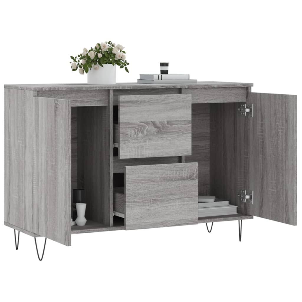 Dressoir 04X35X70 Cm Bewerkt Hout Eikenkleurig Grijs sonoma