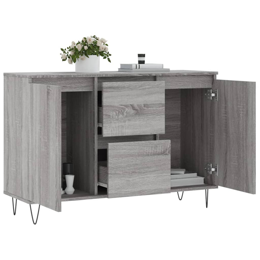 Dressoir 04X35X70 Cm Bewerkt Hout Eikenkleurig Grijs sonoma