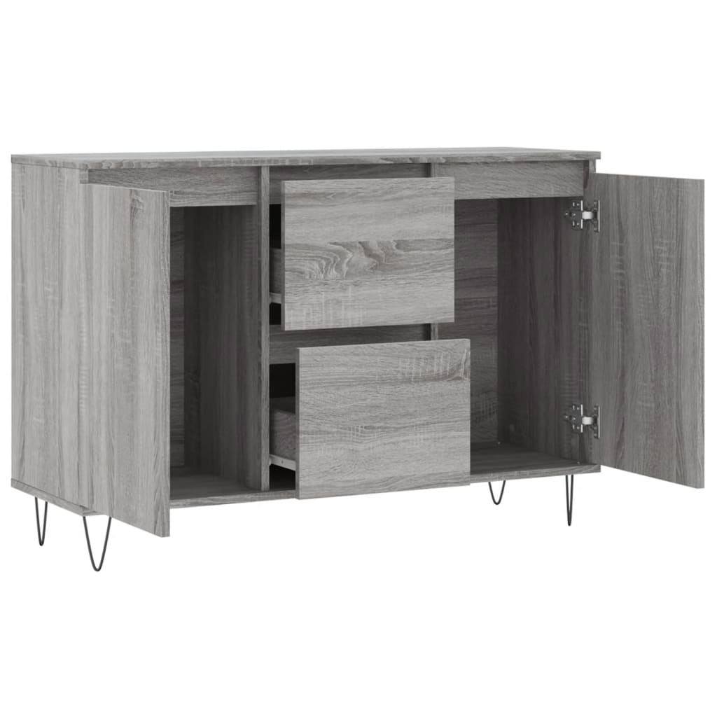 Dressoir 04X35X70 Cm Bewerkt Hout Eikenkleurig Grijs sonoma