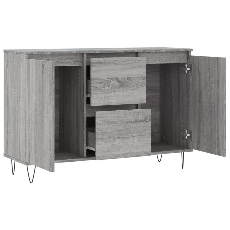 Dressoir 04X35X70 Cm Bewerkt Hout Eikenkleurig Grijs sonoma