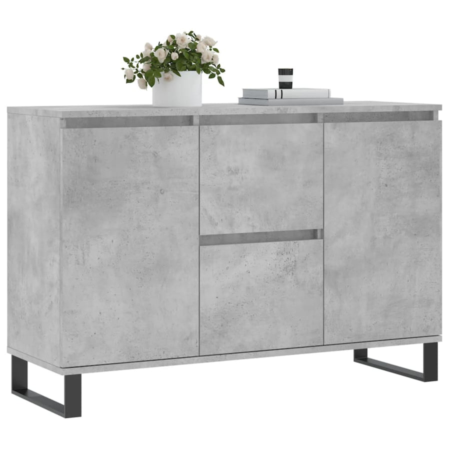 Dressoir 104X35X70 Cm Bewerkt Hout Betongrijs