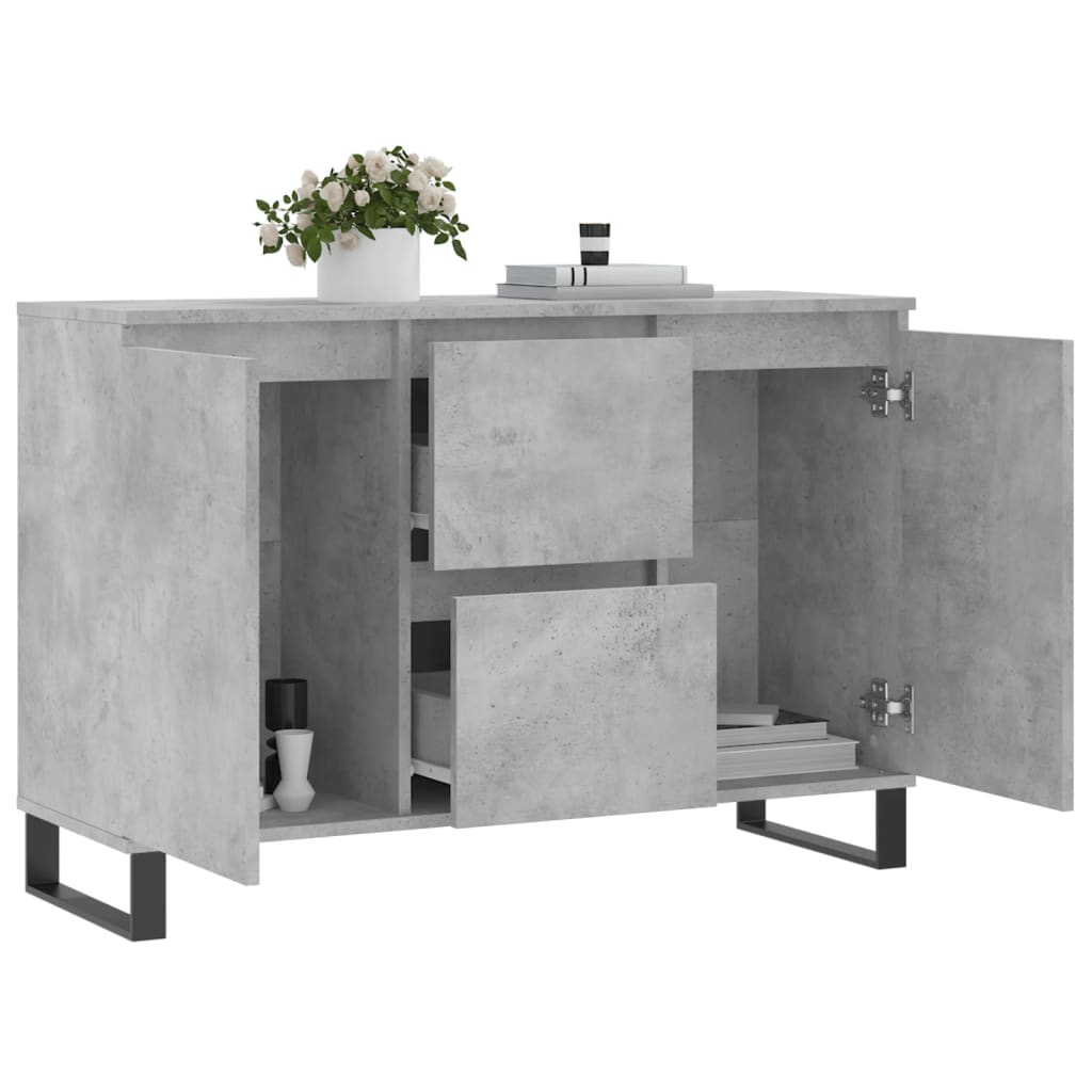 Dressoir 104X35X70 Cm Bewerkt Hout Betongrijs