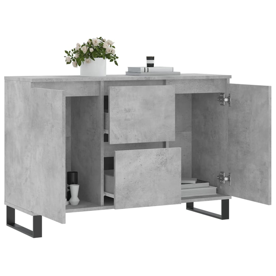 Dressoir 104X35X70 Cm Bewerkt Hout Betongrijs