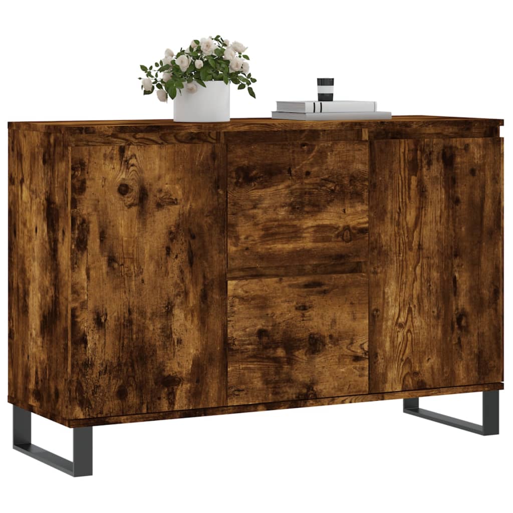 Dressoir 104X35X70 Cm Bewerkt Hout Gerookt Eikenkleurig