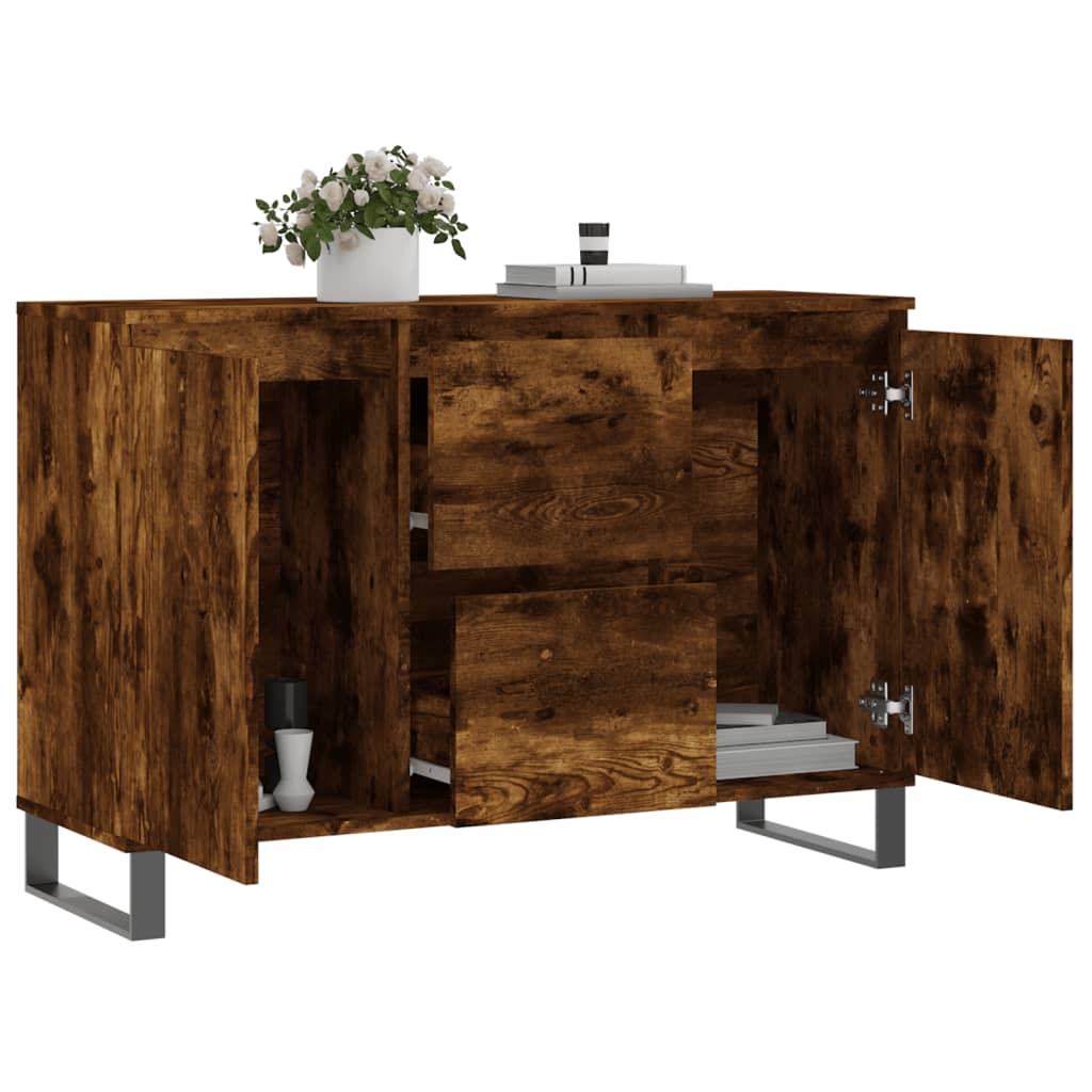 Dressoir 104X35X70 Cm Bewerkt Hout Gerookt Eikenkleurig