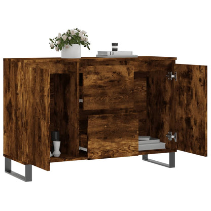 Dressoir 104X35X70 Cm Bewerkt Hout Gerookt Eikenkleurig