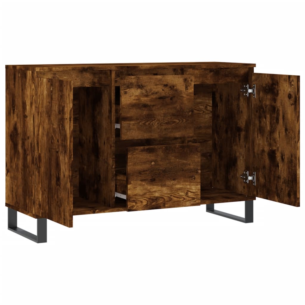 Dressoir 104X35X70 Cm Bewerkt Hout Gerookt Eikenkleurig