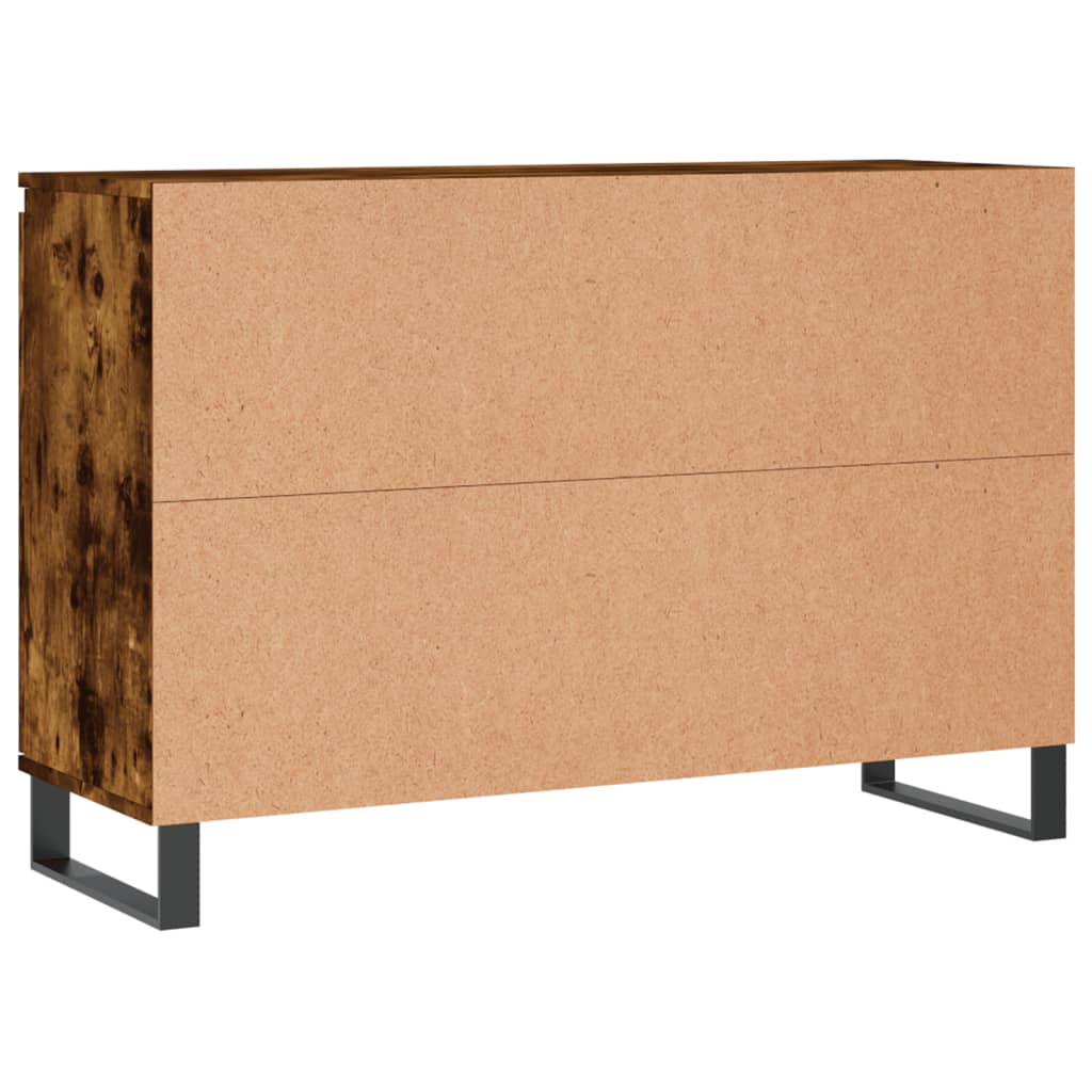 Dressoir 104X35X70 Cm Bewerkt Hout Gerookt Eikenkleurig