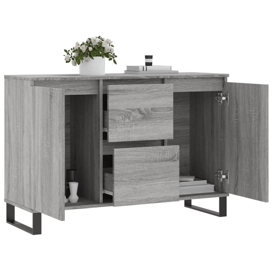 Dressoir 104X35X70 Cm Bewerkt Hout Grijs Sonoma Eikenkleurig