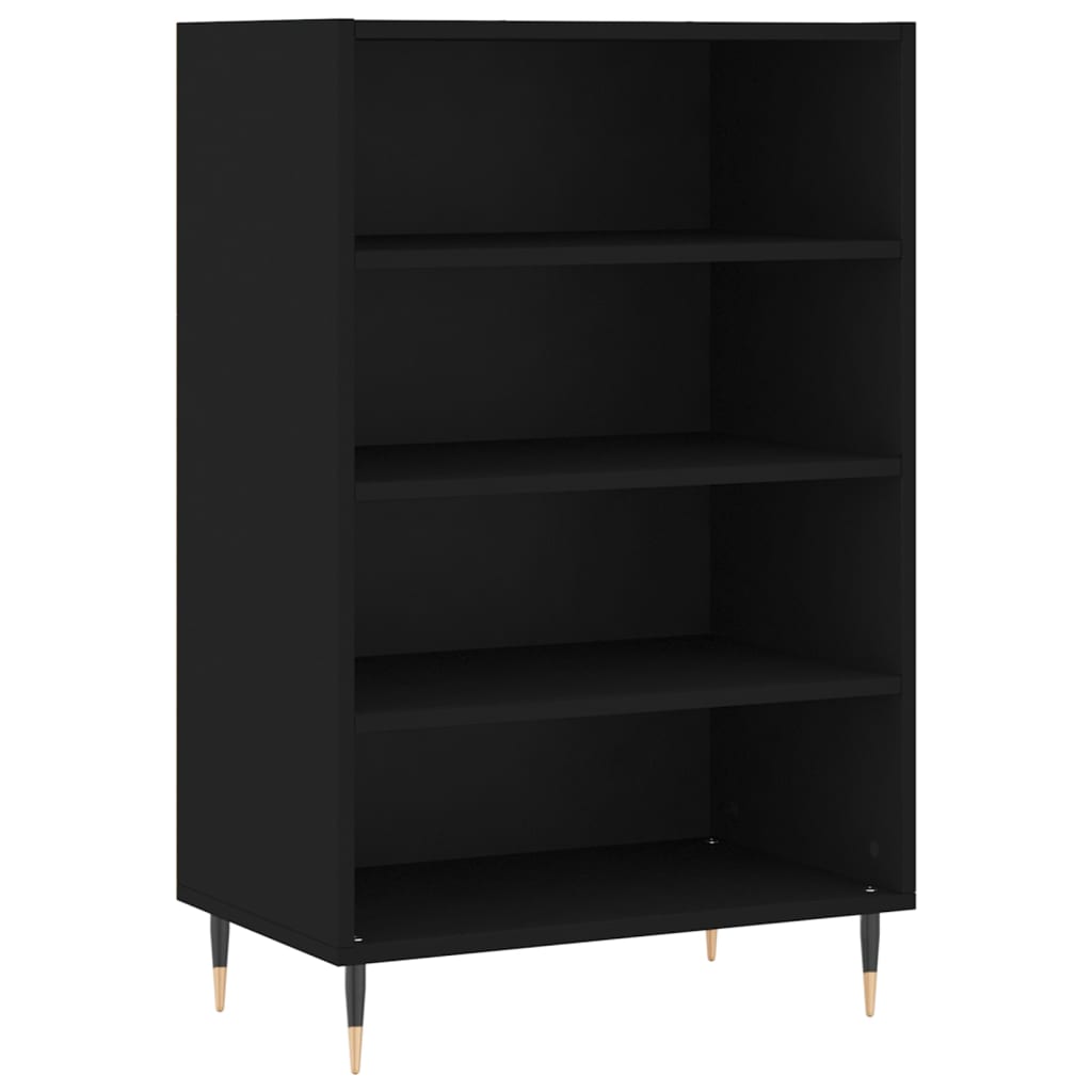 Hoge Kast 57X35X90 Cm Bewerkt Hout Zwart
