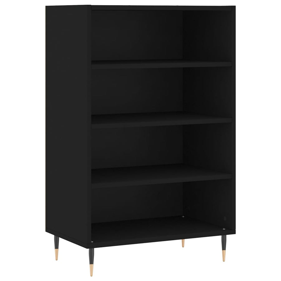 Hoge Kast 57X35X90 Cm Bewerkt Hout Zwart