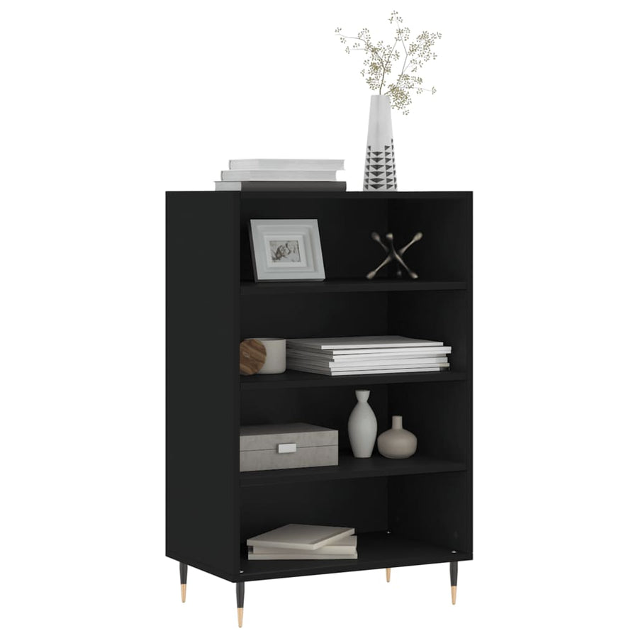 Hoge Kast 57X35X90 Cm Bewerkt Hout Zwart