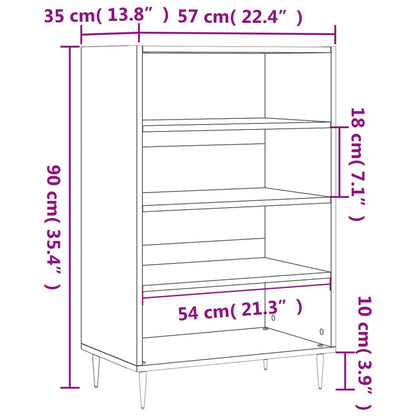 Hoge Kast 57X35X90 Cm Bewerkt Hout Zwart
