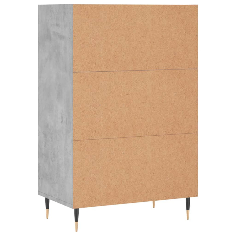 Hoge Kast 57X35X90 Cm Bewerkt Hout Betongrijs
