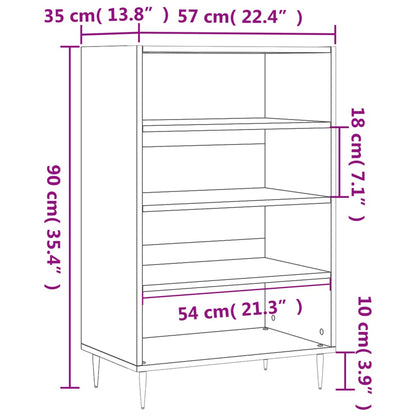 Hoge Kast 57X35X90 Cm Bewerkt Hout Betongrijs