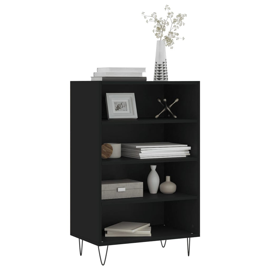 Hoge Kast 57X35X90 Cm Bewerkt Hout Zwart