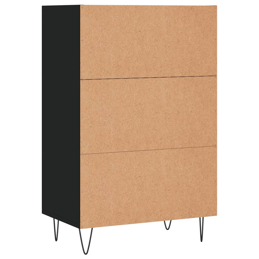 Hoge Kast 57X35X90 Cm Bewerkt Hout Zwart