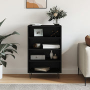 Tall cabinet 57x35x90 cm carved wood black