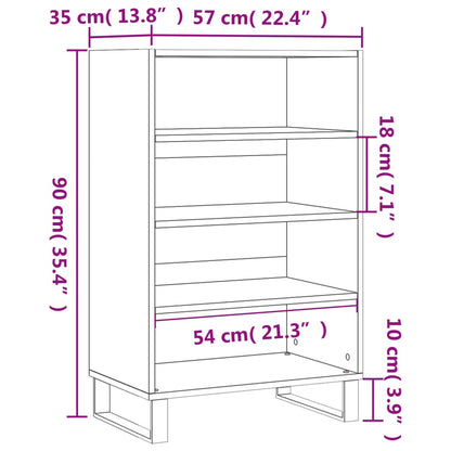 Hoge Kast 57X35X90 Cm Bewerkt Hout Wit