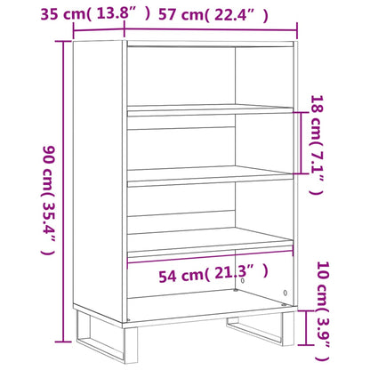 Hoge Kast 57X35X90 Cm Bewerkt Hout Betongrijs