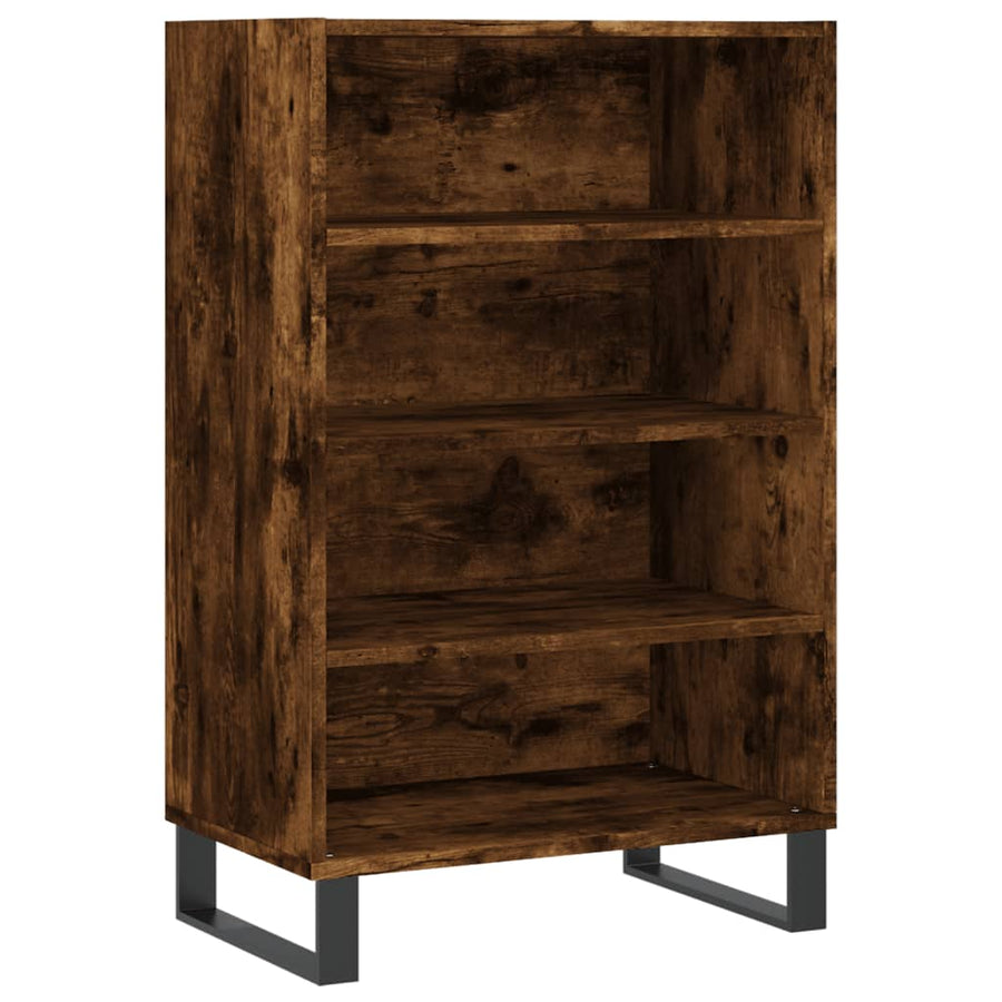 Hoge Kast 57X35X90 Cm Bewerkt Hout Gerookt Eikenkleurig