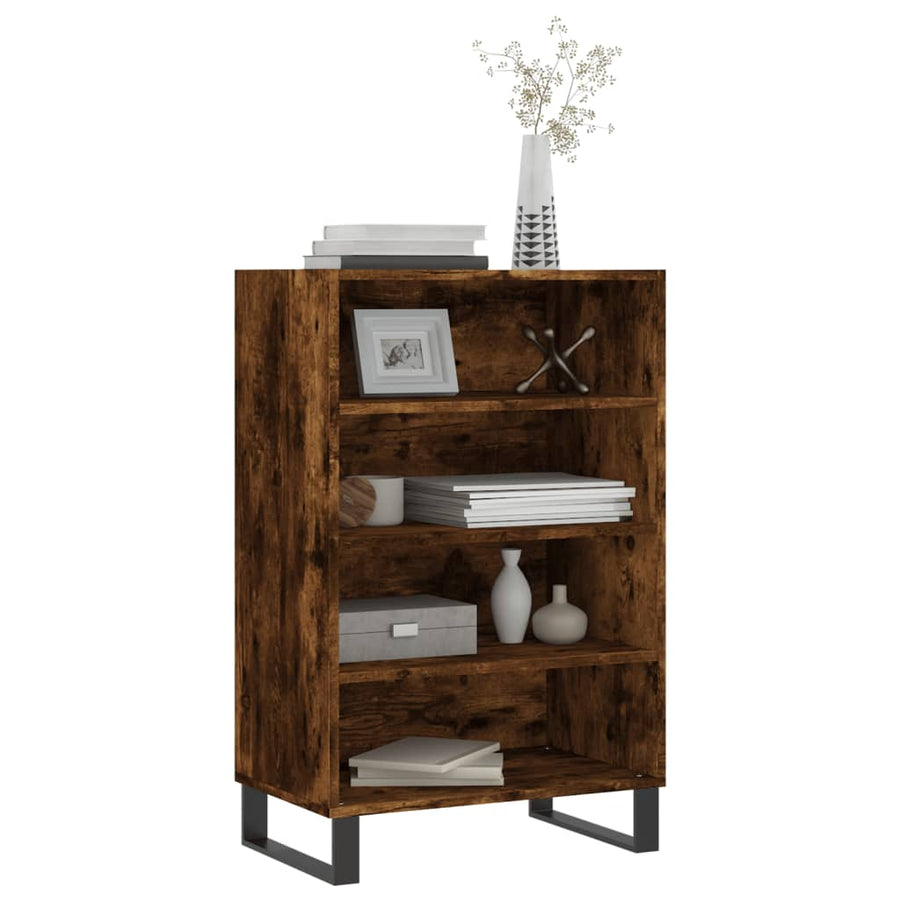Hoge Kast 57X35X90 Cm Bewerkt Hout Gerookt Eikenkleurig