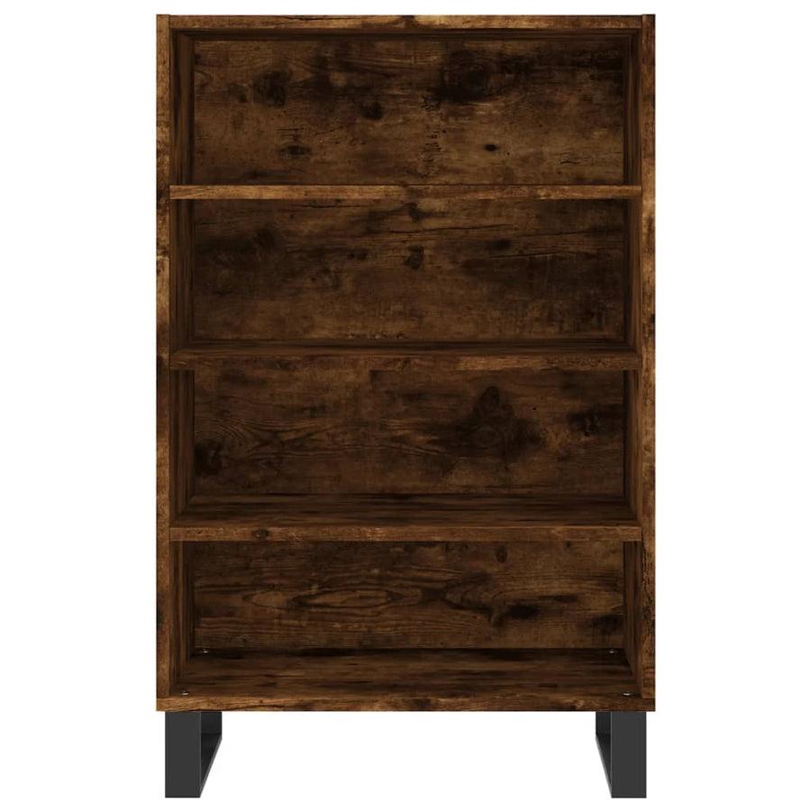 Hoge Kast 57X35X90 Cm Bewerkt Hout Gerookt Eikenkleurig