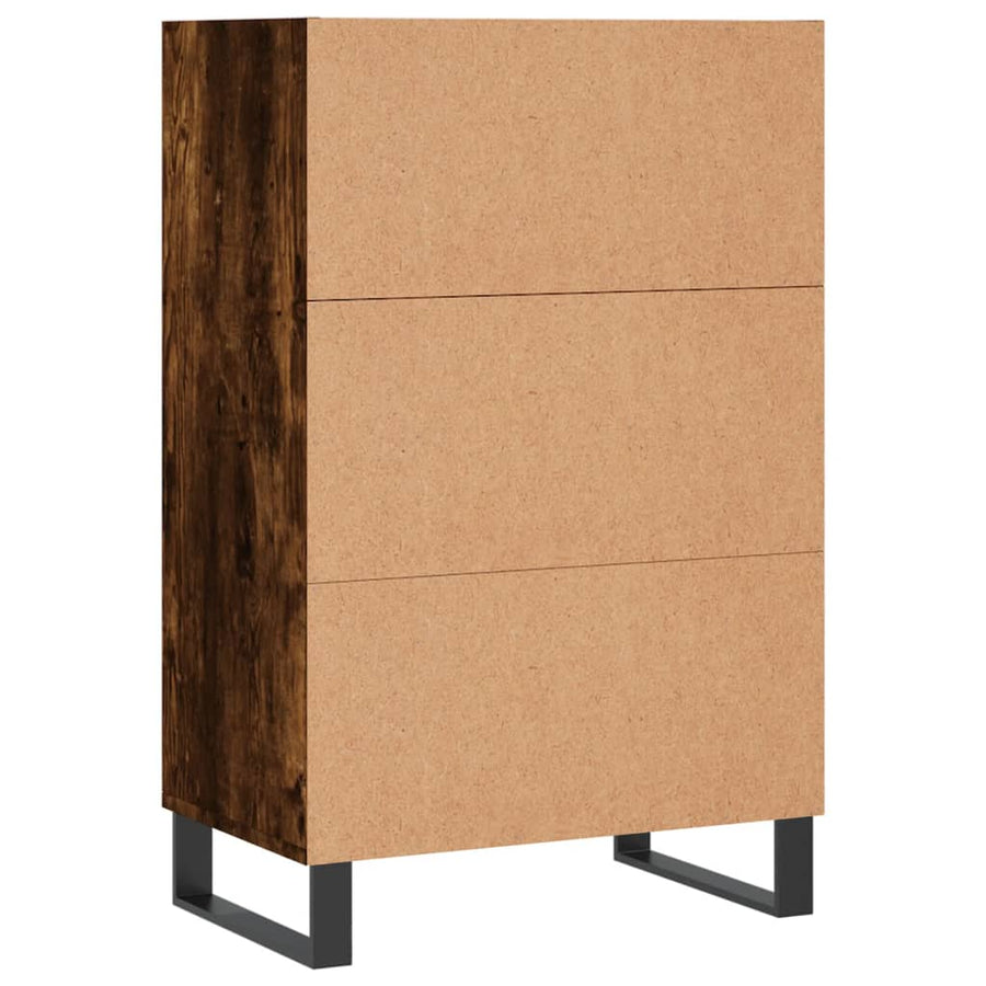 Hoge Kast 57X35X90 Cm Bewerkt Hout Gerookt Eikenkleurig