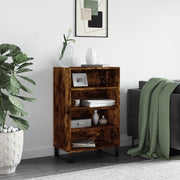 Tall cabinet 57x35x90 cm treated wood smoked oak finish
