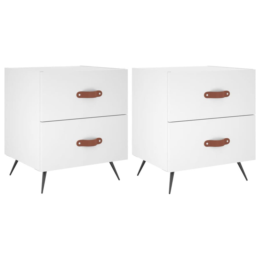 Nachtkastjes 2 St 40X35X47,5 Cm Bewerkt Hout Wit