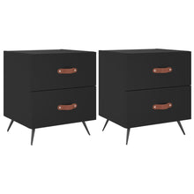 Nachtkastjes 2 St 40X35X47,5 Cm Bewerkt Hout Zwart