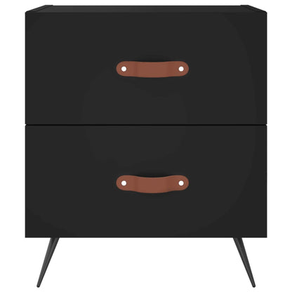 Nachtkastjes 2 St 40X35X47,5 Cm Bewerkt Hout Zwart