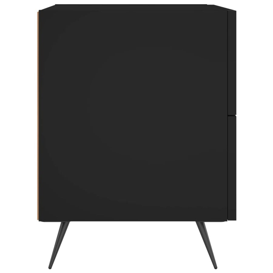 Nachtkastjes 2 St 40X35X47,5 Cm Bewerkt Hout Zwart