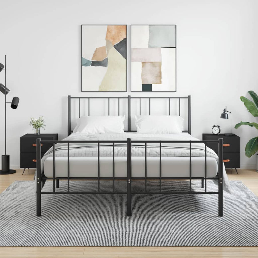 Nachtkastjes 2 St 40X35X47,5 Cm Bewerkt Hout Zwart