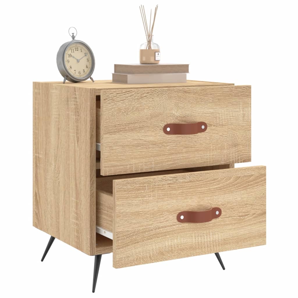 Nachtkastjes 2 St 40X35X47,5 Cm Bewerkt Hout Sonoma Eikenkleur
