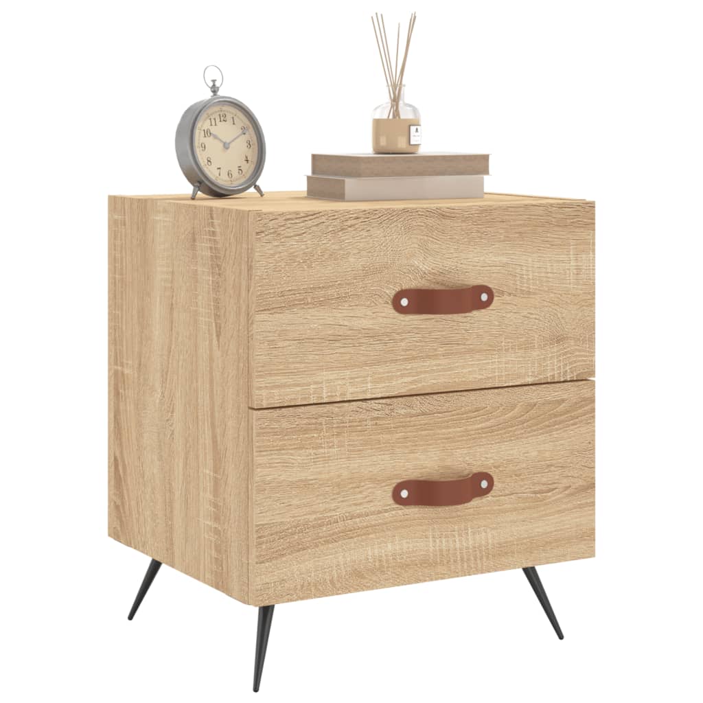 Nachtkastjes 2 St 40X35X47,5 Cm Bewerkt Hout Sonoma Eikenkleur