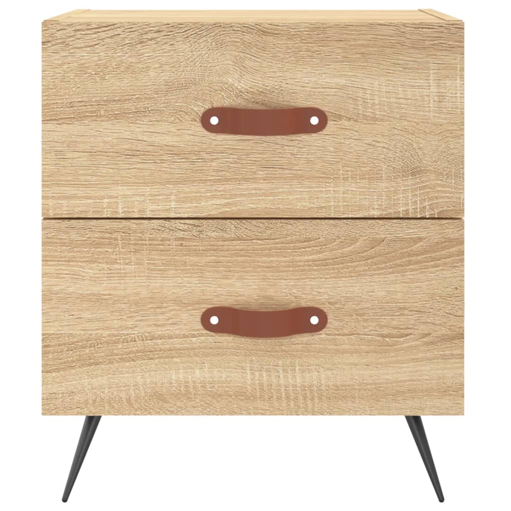 Nachtkastjes 2 St 40X35X47,5 Cm Bewerkt Hout Sonoma Eikenkleur
