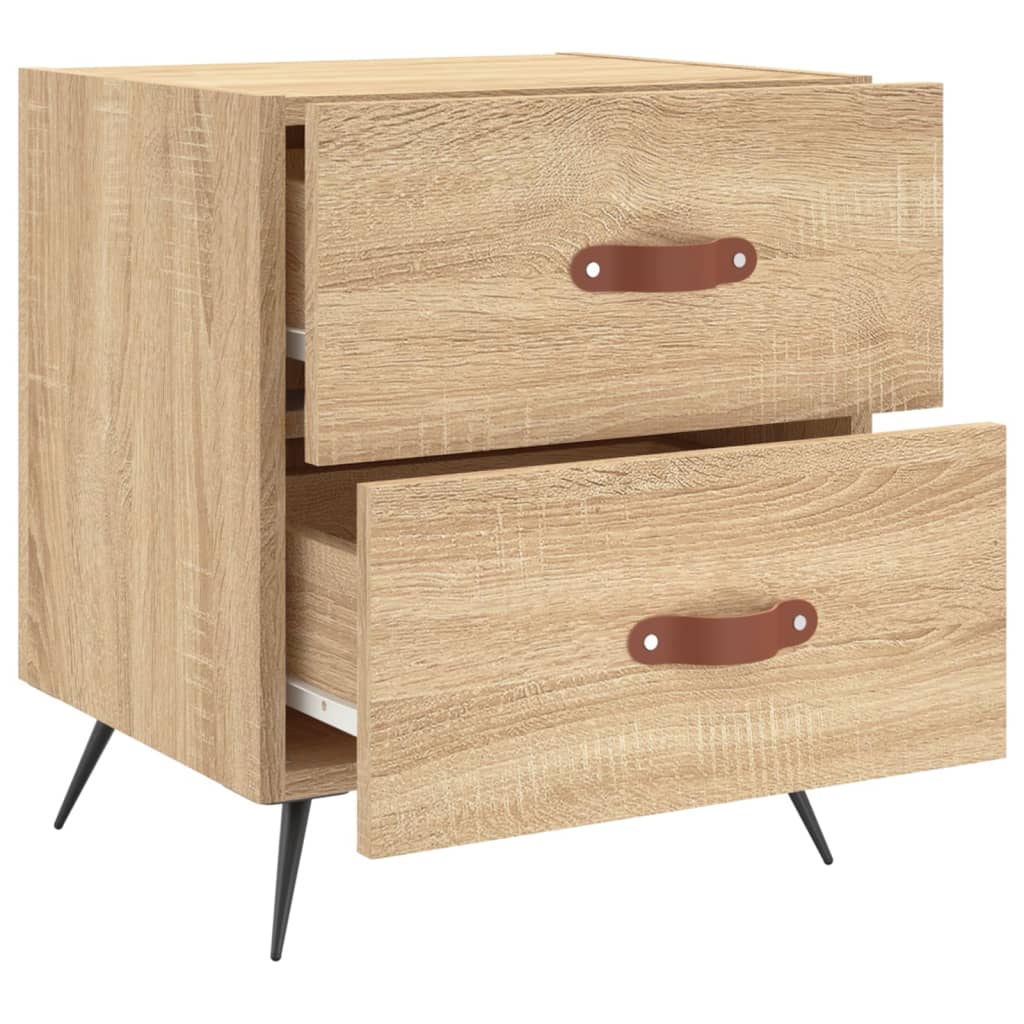 Nachtkastjes 2 St 40X35X47,5 Cm Bewerkt Hout Sonoma Eikenkleur