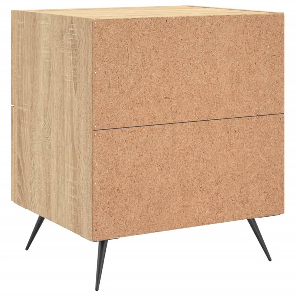 Nachtkastjes 2 St 40X35X47,5 Cm Bewerkt Hout Sonoma Eikenkleur