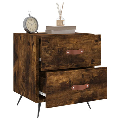 Nachtkastjes 2 St 40X35X47,5 Cm Bewerkt Hout Gerookt Eikenkleur