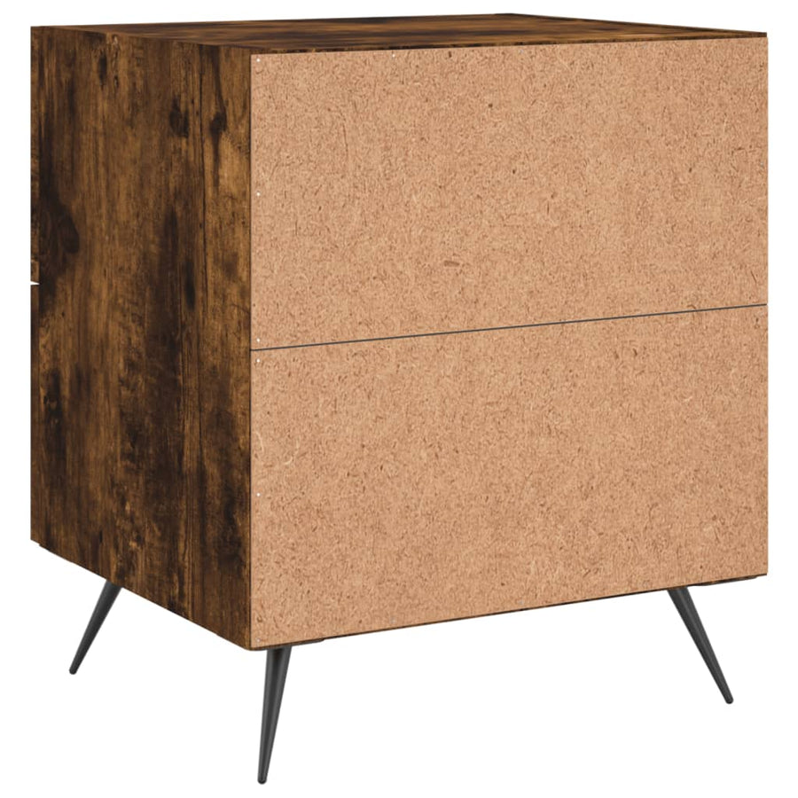 Nachtkastjes 2 St 40X35X47,5 Cm Bewerkt Hout Gerookt Eikenkleur