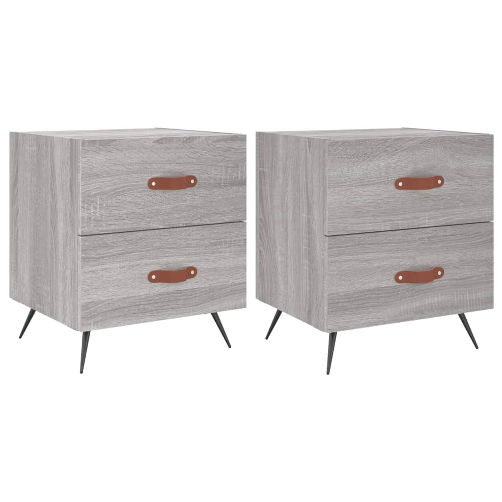 Nachtkastjes 2 St 40X35X47,5 Cm Bewerkt Hout Grijs Sonoma Eiken