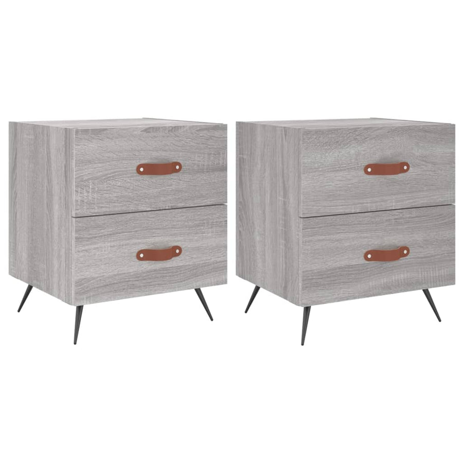 Nachtkastjes 2 St 40X35X47,5 Cm Bewerkt Hout Grijs Sonoma Eiken