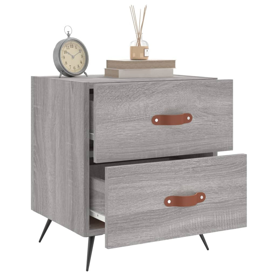 Nachtkastjes 2 St 40X35X47,5 Cm Bewerkt Hout Grijs Sonoma Eiken