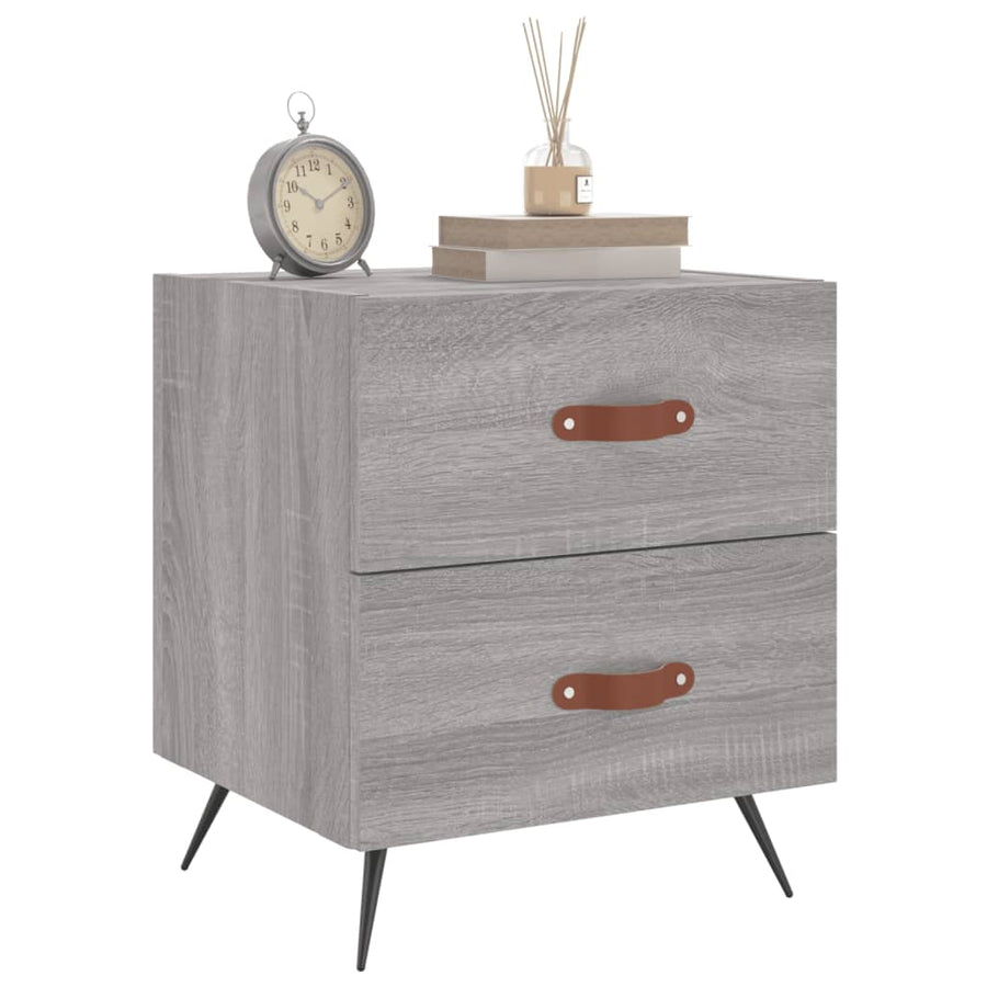 Nachtkastjes 2 St 40X35X47,5 Cm Bewerkt Hout Grijs Sonoma Eiken